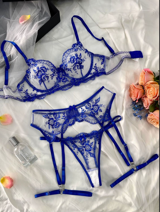 Royal Blue Lace Set