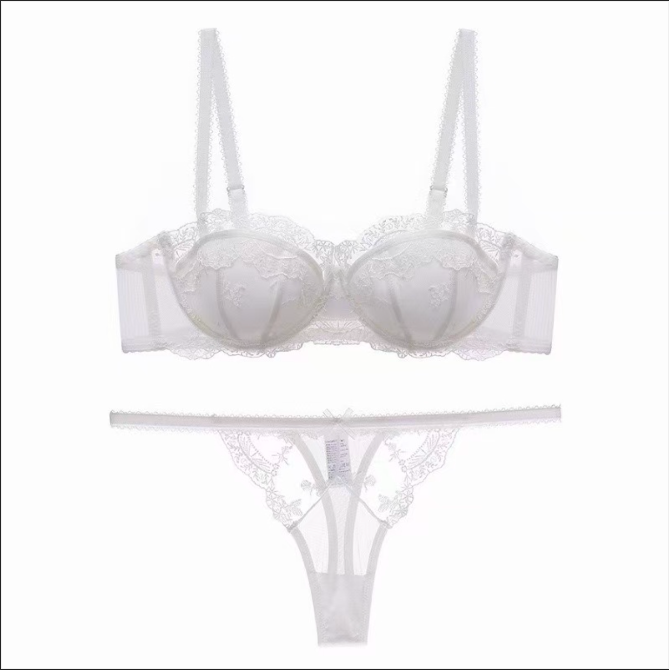 Isla White Padded Lace Bra