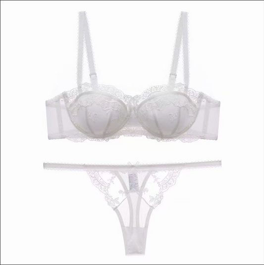 Isla White Padded Lace Bra